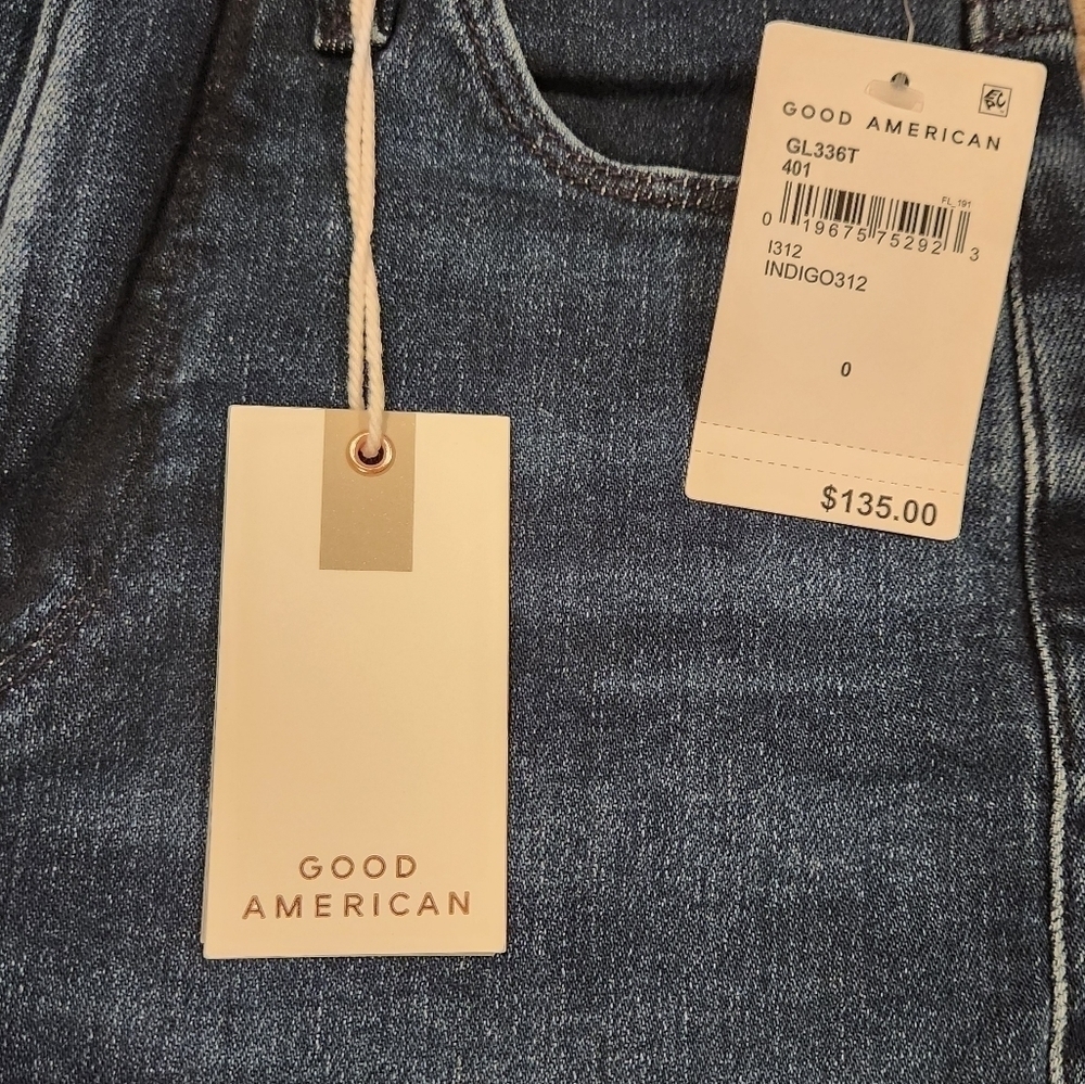 GOOD AMERICAN NWT GOOD LEGS SKINNY CASHMERE JEANS INDIGO312 Size 0/25 - Picture 9 of 10